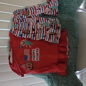 4T two piece Cocomelon Happy Fourth of July